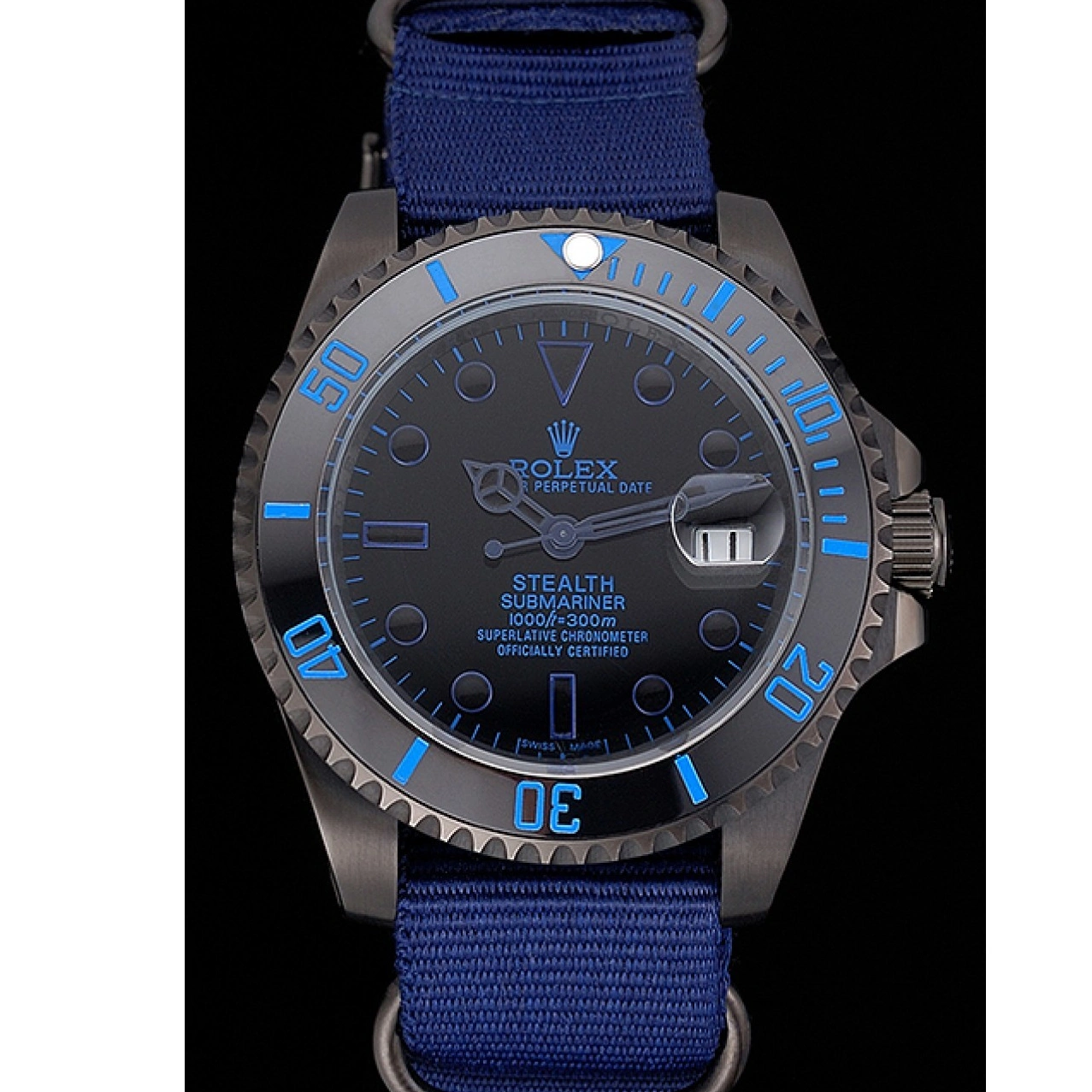 MiroTime 1027 Rolex Stealth Submariner Blue Nylon Strap 622008